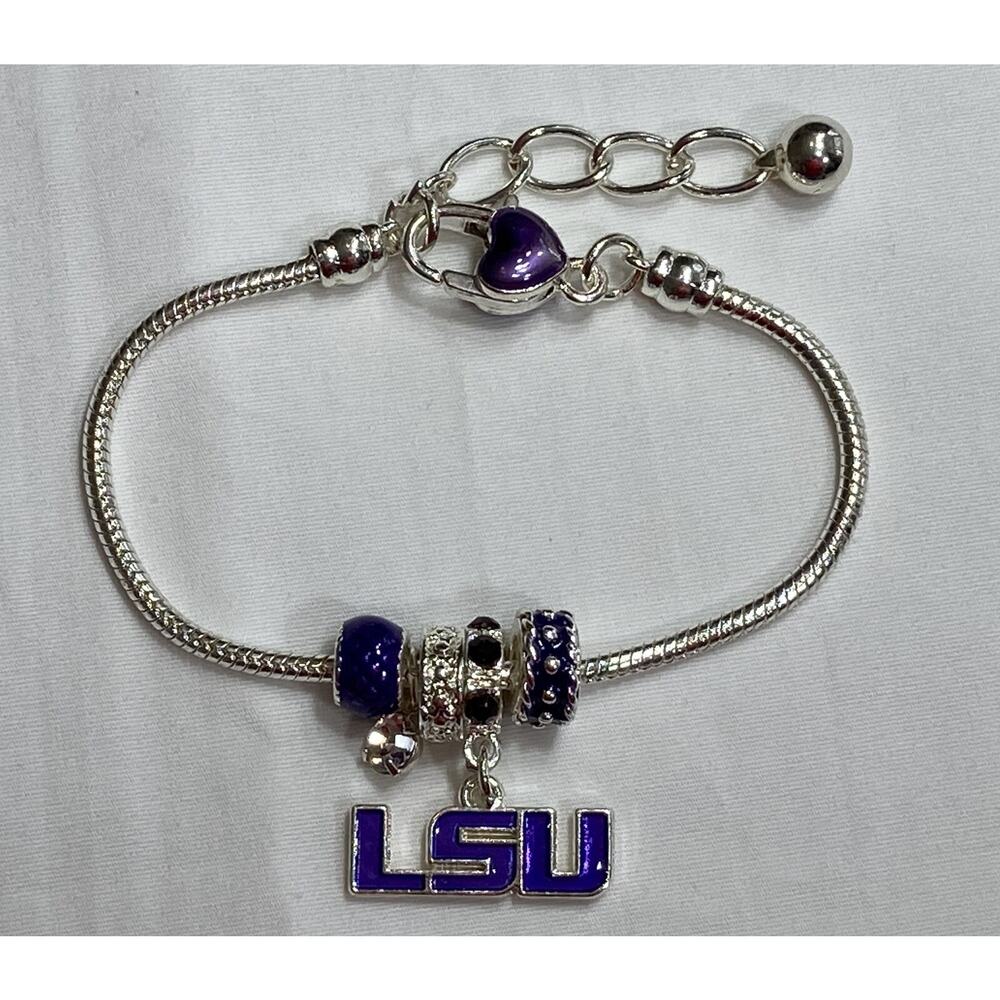 New LSU Tigers Women's Betsy 5-Charm Logo Bracelet, NCAA